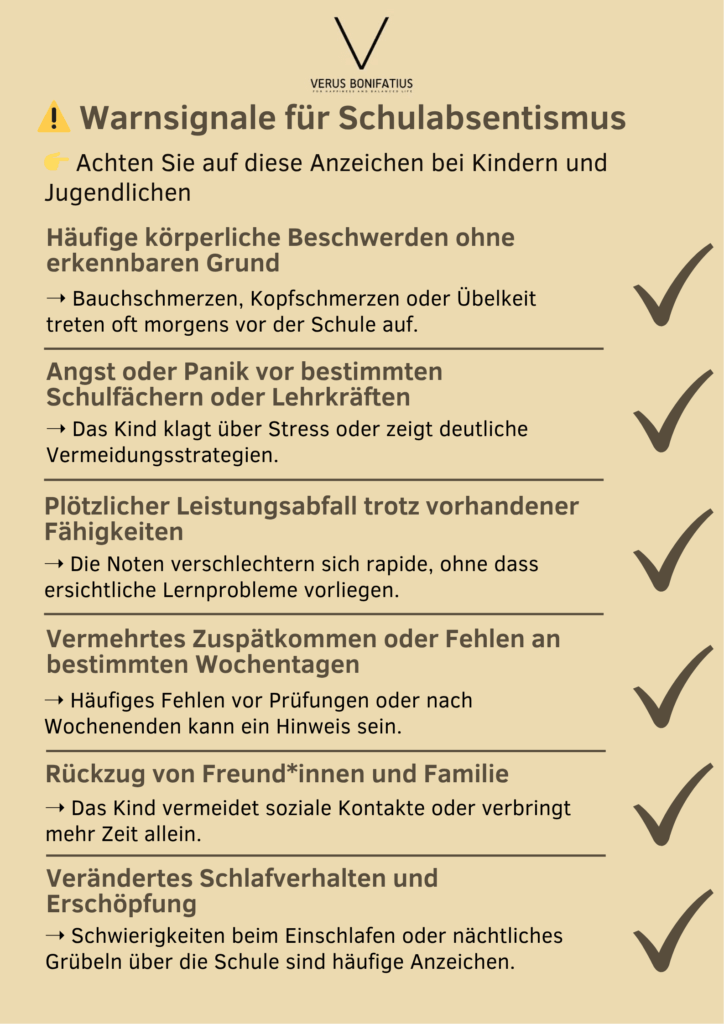 Verus Schulabsentismus Warnsignale für Schulabsntismus